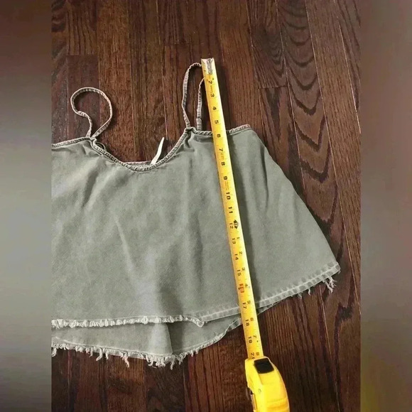 Free People Women’s S Hunter/Army Green Spaghetti Straps Crop Top w/Fringe - EUC - Picture 5 of 10